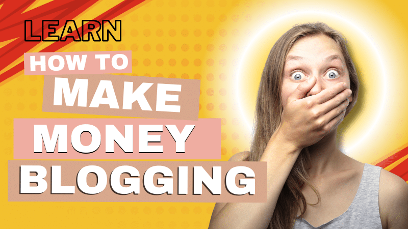 image showing woman covering her mouth in shock because she's discovered how to make money for free with blogging