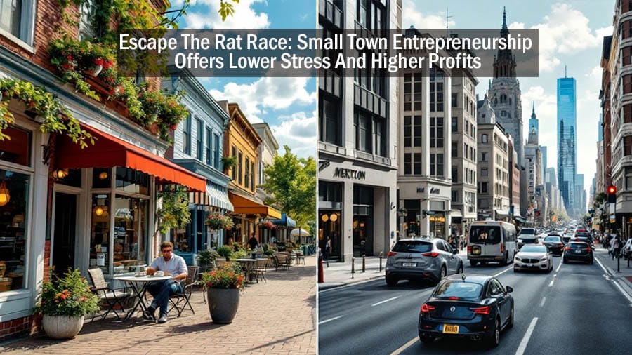 Comparison of Best business to start in a small town vs. city business stress